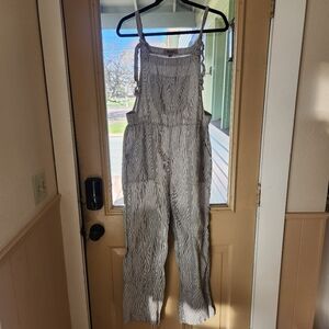 FLAX 100% Linen Cropped Jumpsuit | S